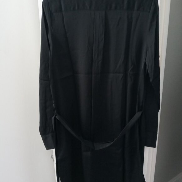 NWT Quince Washable Stretch Silk Shirt Dress. Medium. Black. Perfect Condition. - Picture 8 of 16